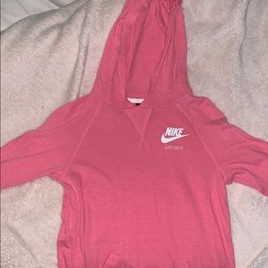 Pink long sleeve Nike top with hood.